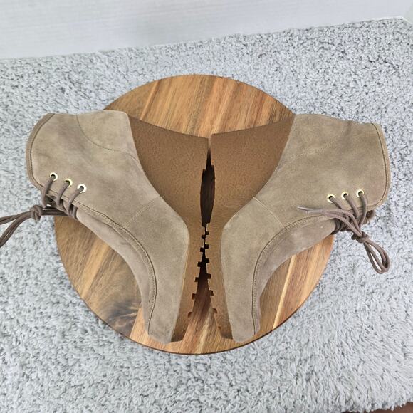 Michael Kors Rory Tan Suede Casual Lifestyle Daily Wedge Bootie Womens 10 M - Picture 8 of 13